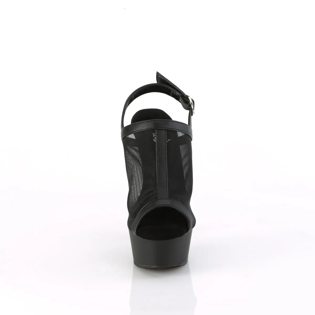 DELIGHT-636  Black Faux Le-Mesh/Black Matte