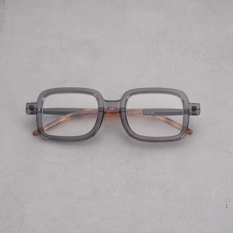 Des Vintage Black Square Glasses Frame