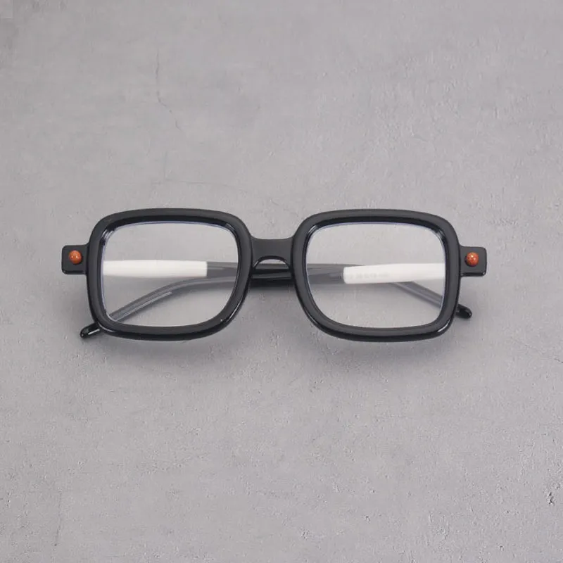 Des Vintage Black Square Glasses Frame
