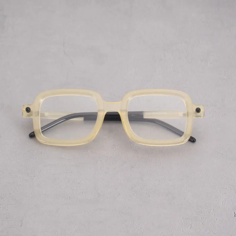 Des Vintage Black Square Glasses Frame