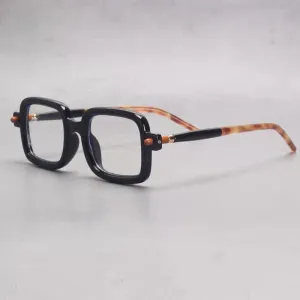 Des Vintage Black Square Glasses Frame
