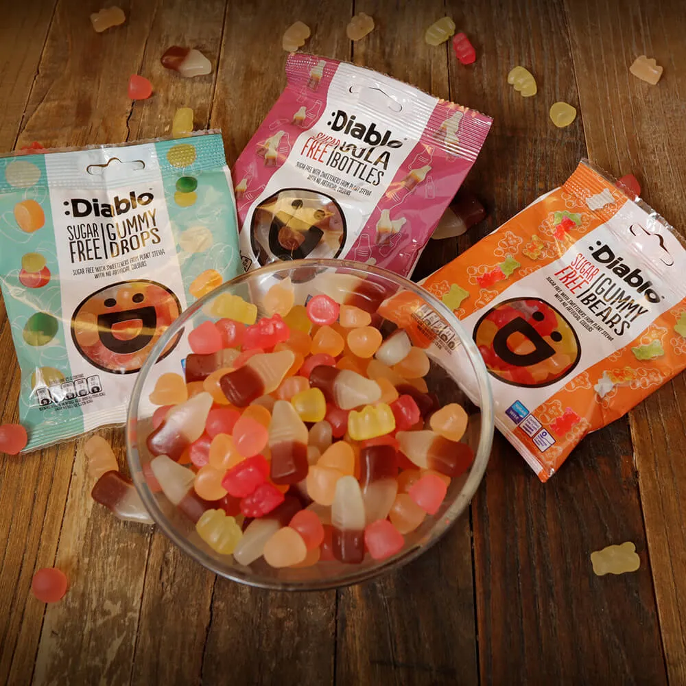 Diablo Winegum Mixed - 6x75g. (Sugar Free)