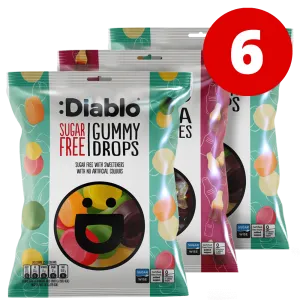 Diablo Winegum Mixed - 6x75g. (Sugar Free)