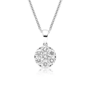 Diamond Cluster Frame Pendant - .5 Carat
