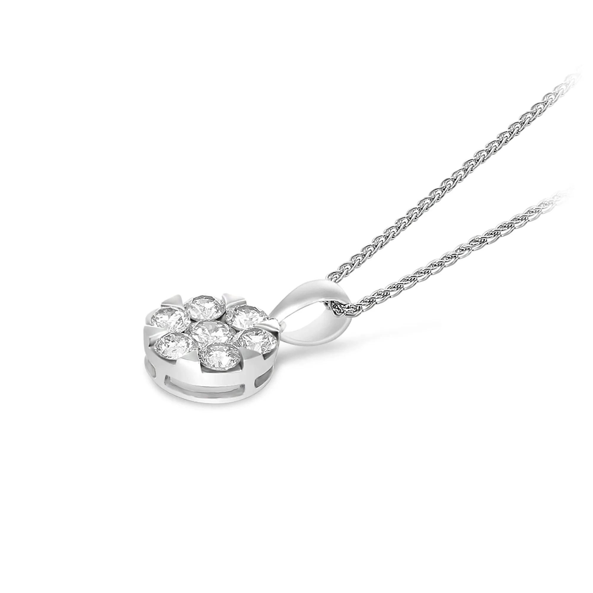 Diamond Cluster Frame Pendant - .5 Carat
