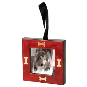 Dog Bones Mini Frame Ornament - Red Burl
