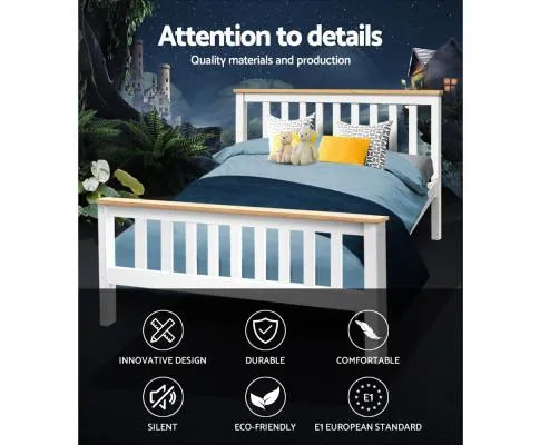 Double Full Size Wooden Bed Frame PONY Timber Mattress Base Bedroom Kids