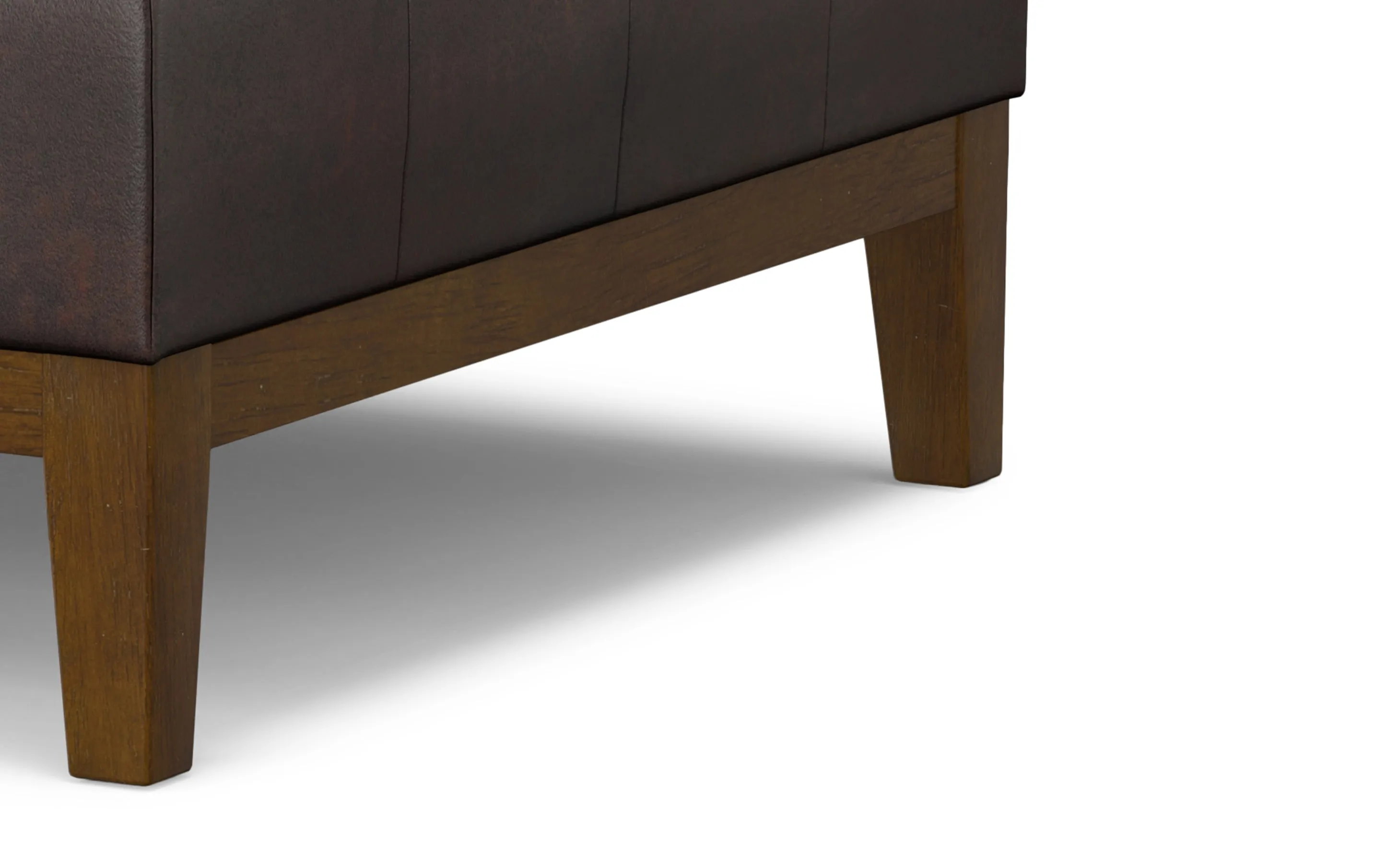 Dover Lift Top Coffee Table Storage Ottoman in Distressed Vegan Leather
