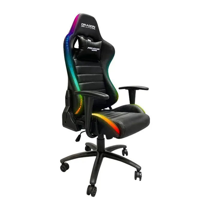 Dragon War GC-015 Led Racing Chair (Black), 4D Armrest