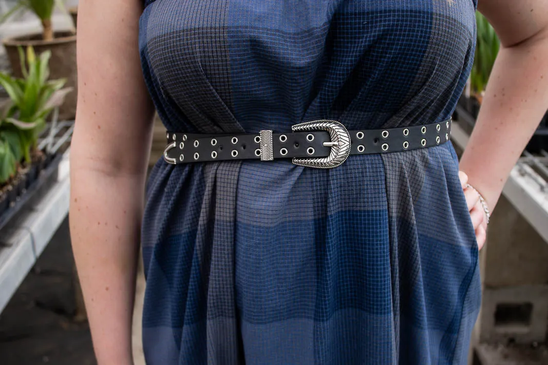 Drake Double Grommet PU Leather Belt