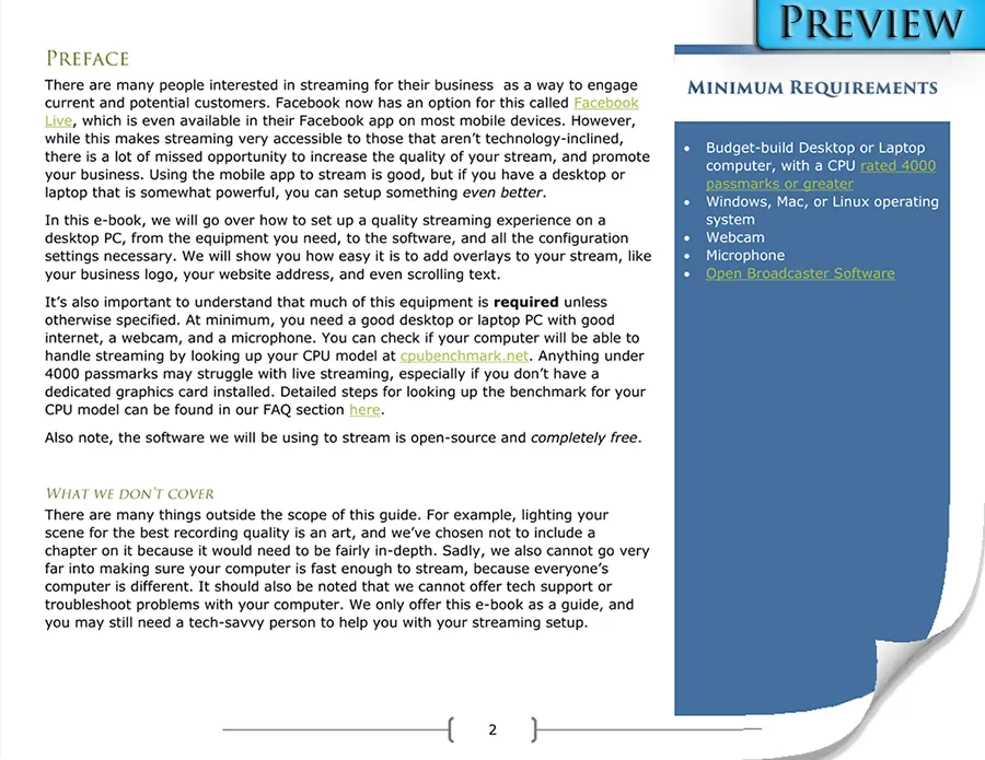 E-Book: Streaming to Social Media for Businesses - Step by Step Guide