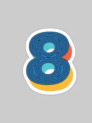 Eight Number | Bike/Laptop/Car Sticker