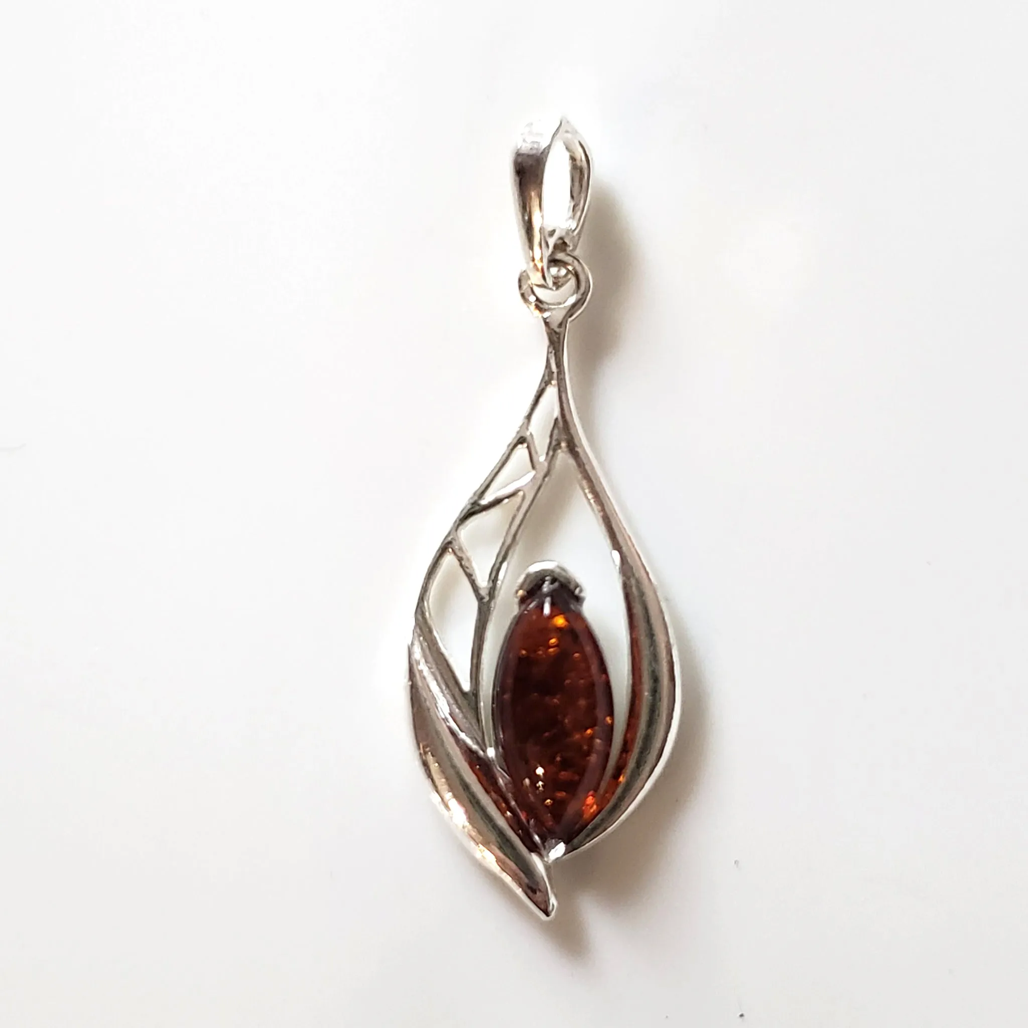 Elegant Sterling Silver Amber Jewelry Set