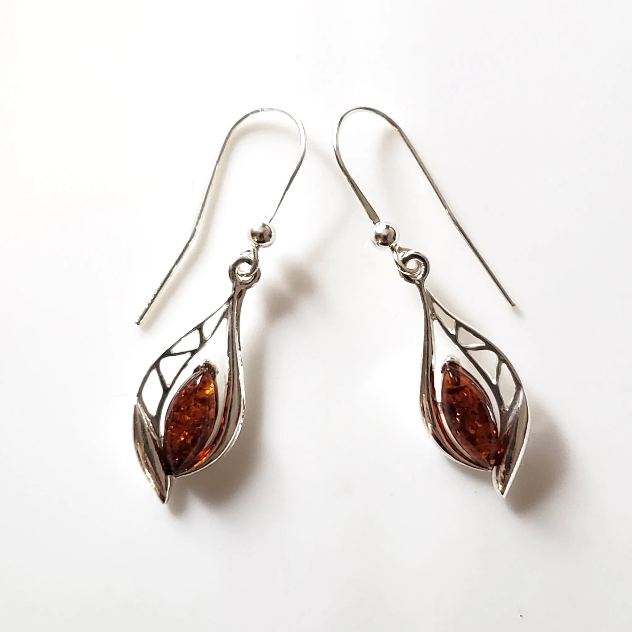 Elegant Sterling Silver Amber Jewelry Set