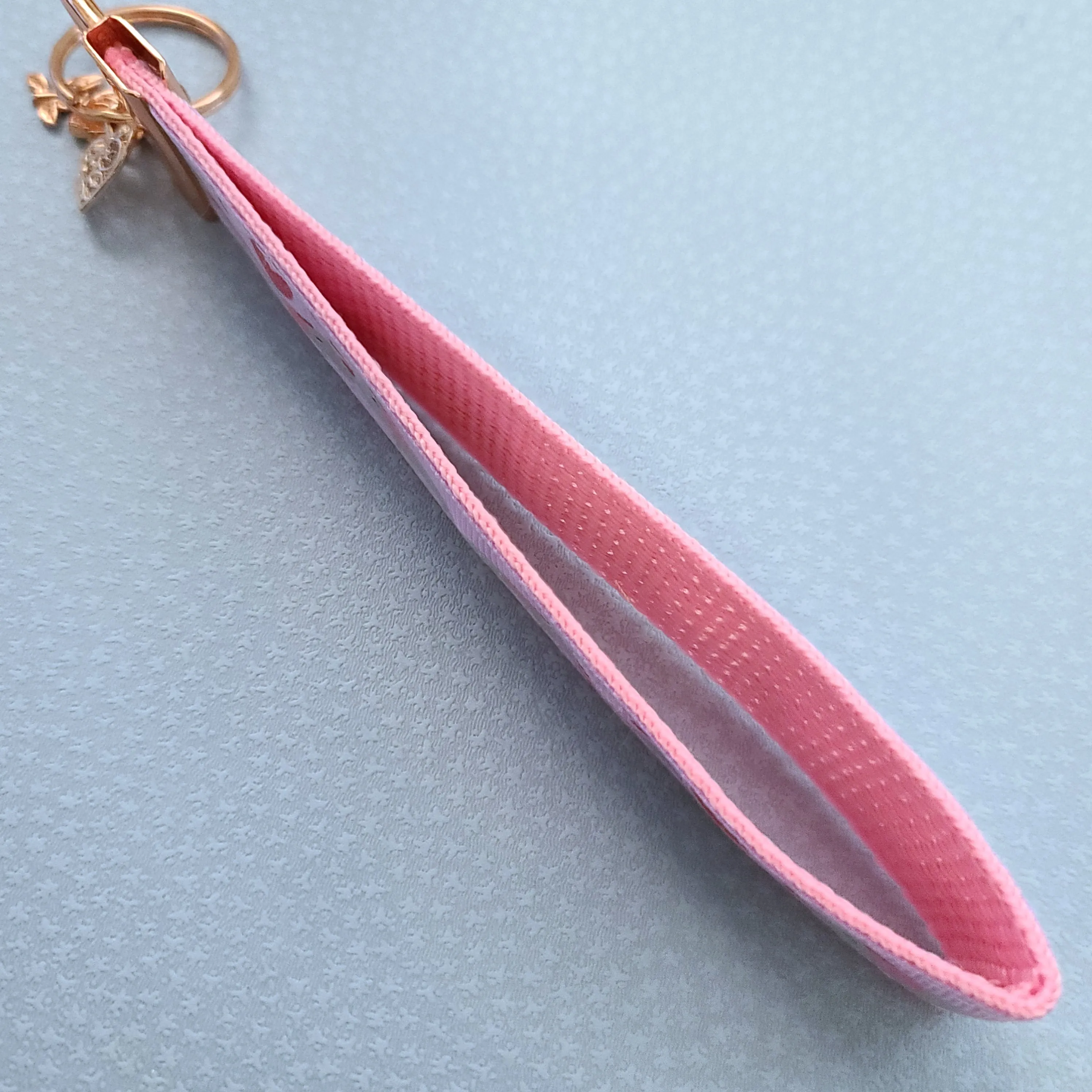 Elephant Mommy & Baby Love Sparkles on Rose Gold Key Chain Fob with Rose Charm