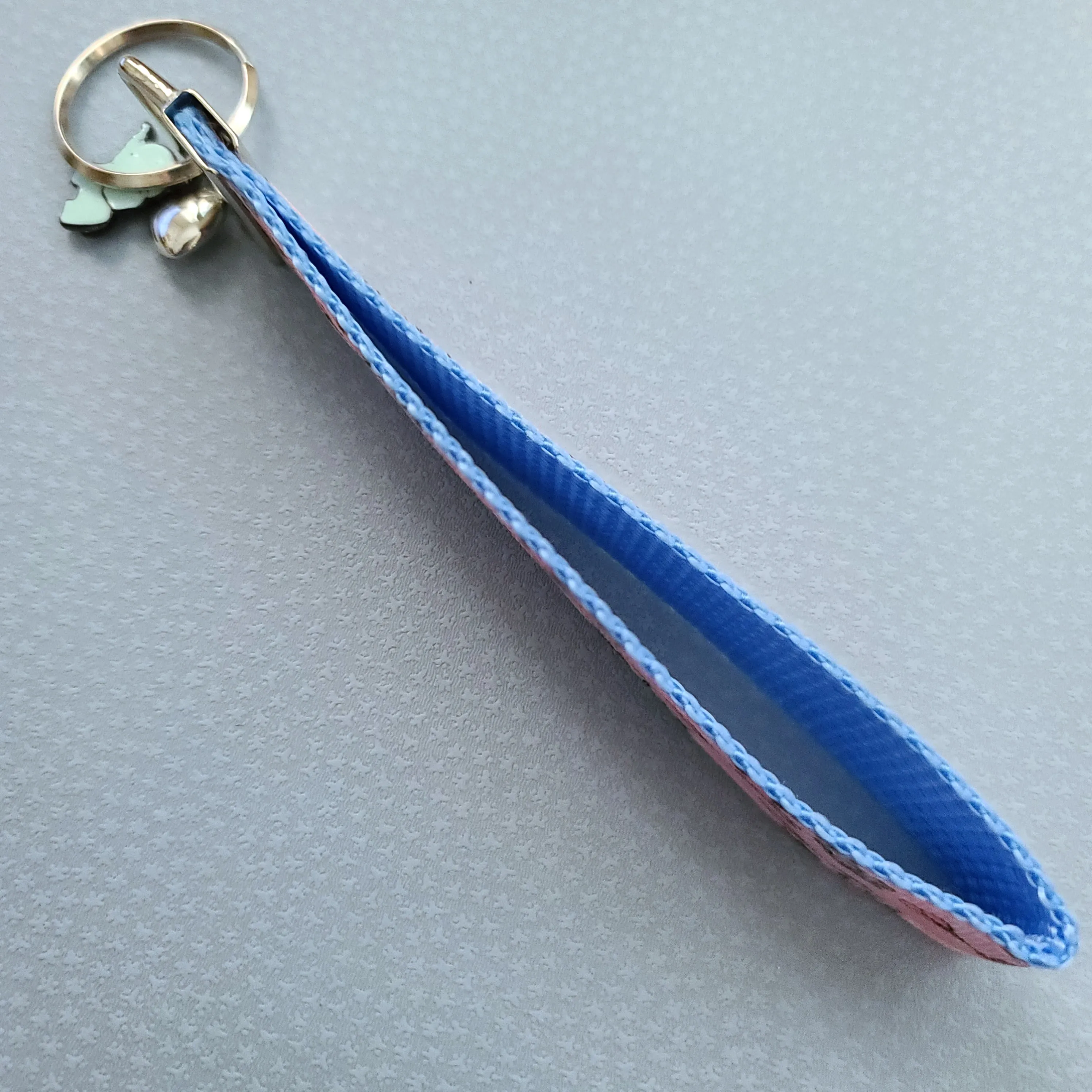Elephants with Balloons on Silver Key Chain Fob with Enameled Elephant Charm