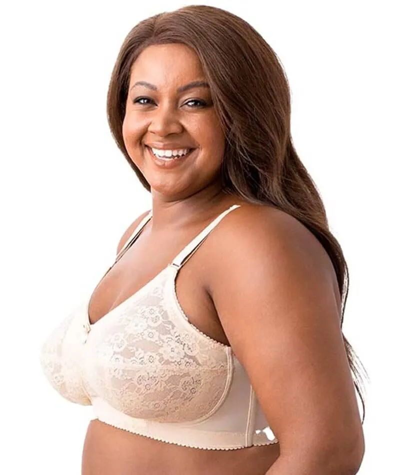 Elila Embroidered Lace Wire-Free Bra - Nude