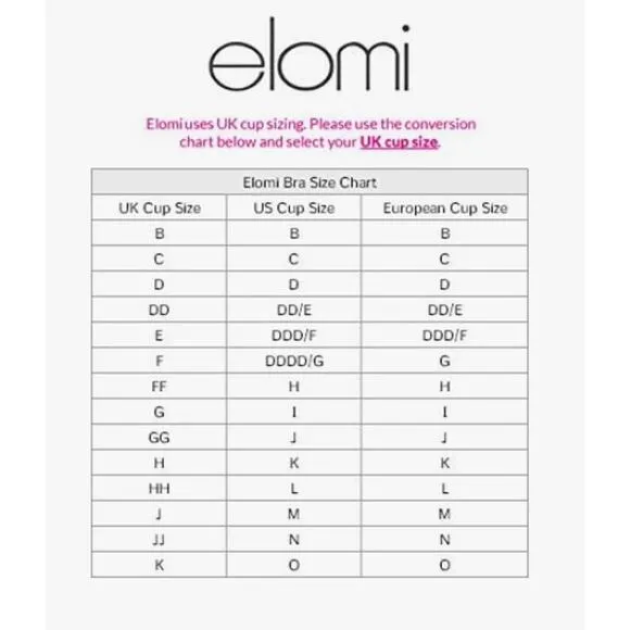 ELOMI Caitlyn 36J Full Coverage Side Support Underwire Bra Style 8030 Nude