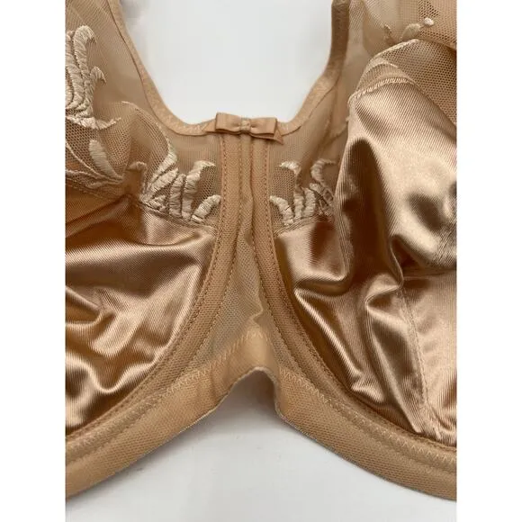 ELOMI Caitlyn 36J Full Coverage Side Support Underwire Bra Style 8030 Nude