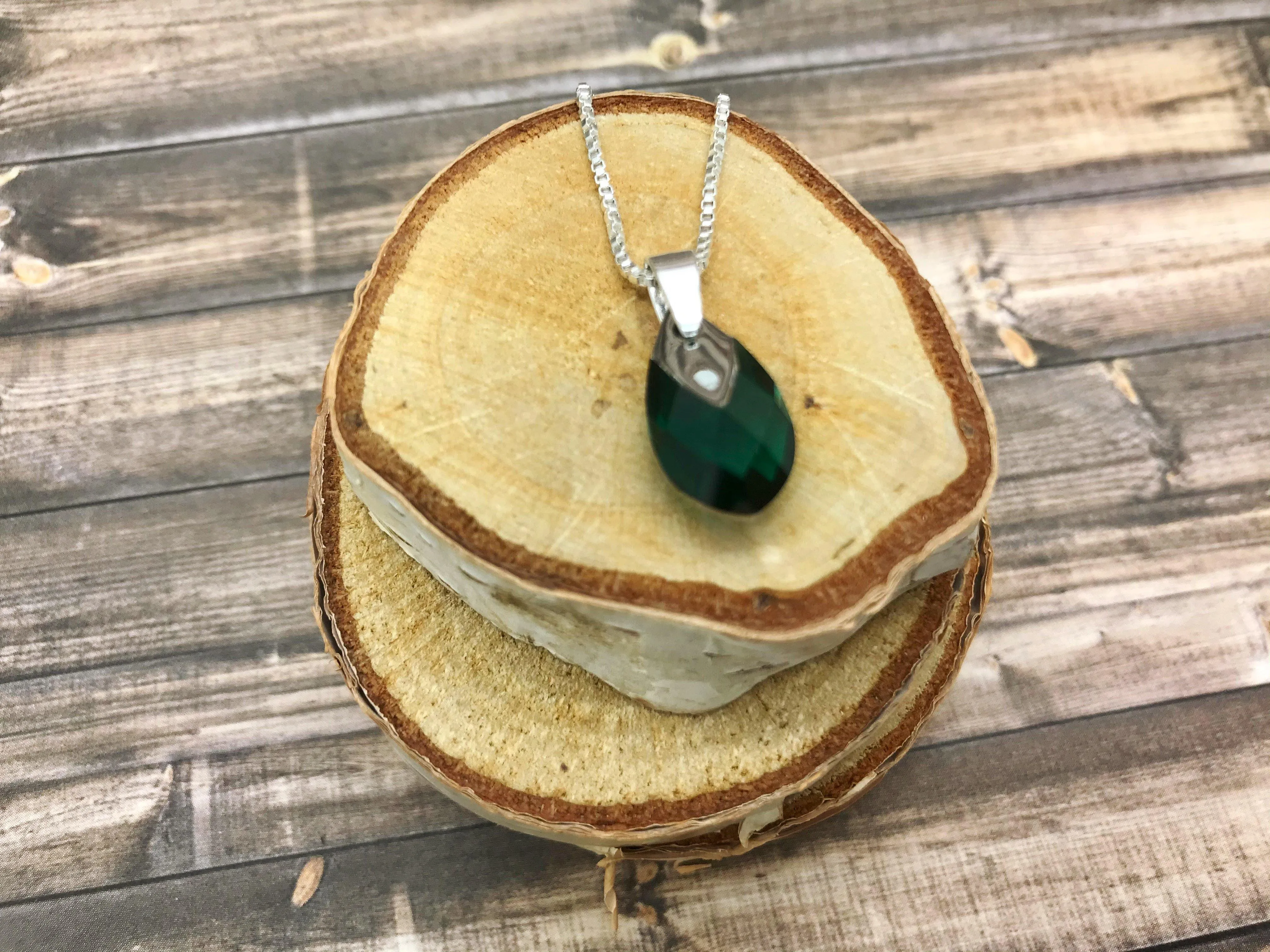 Emerald Crystal Pendant Necklace
