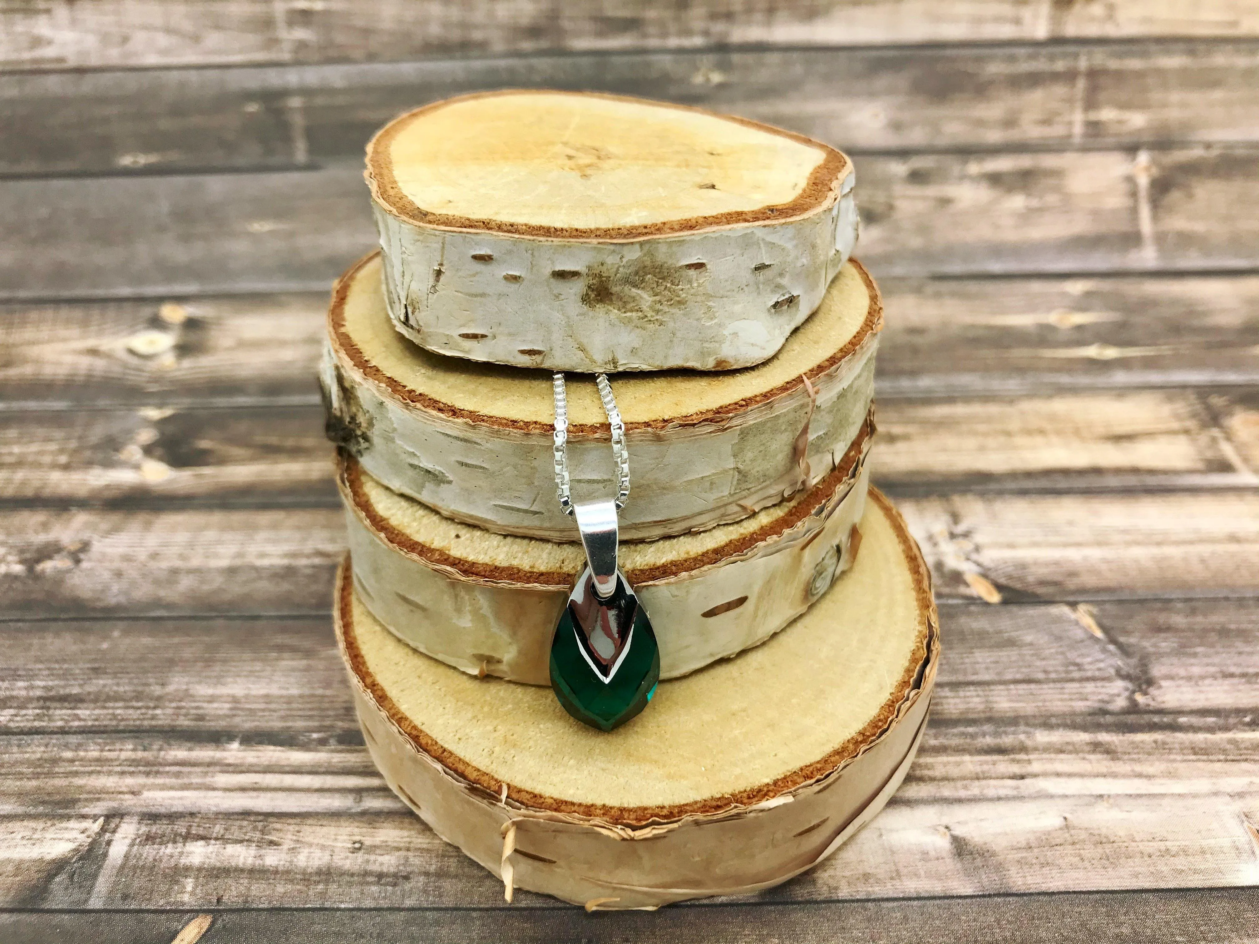 Emerald Crystal Pendant Necklace