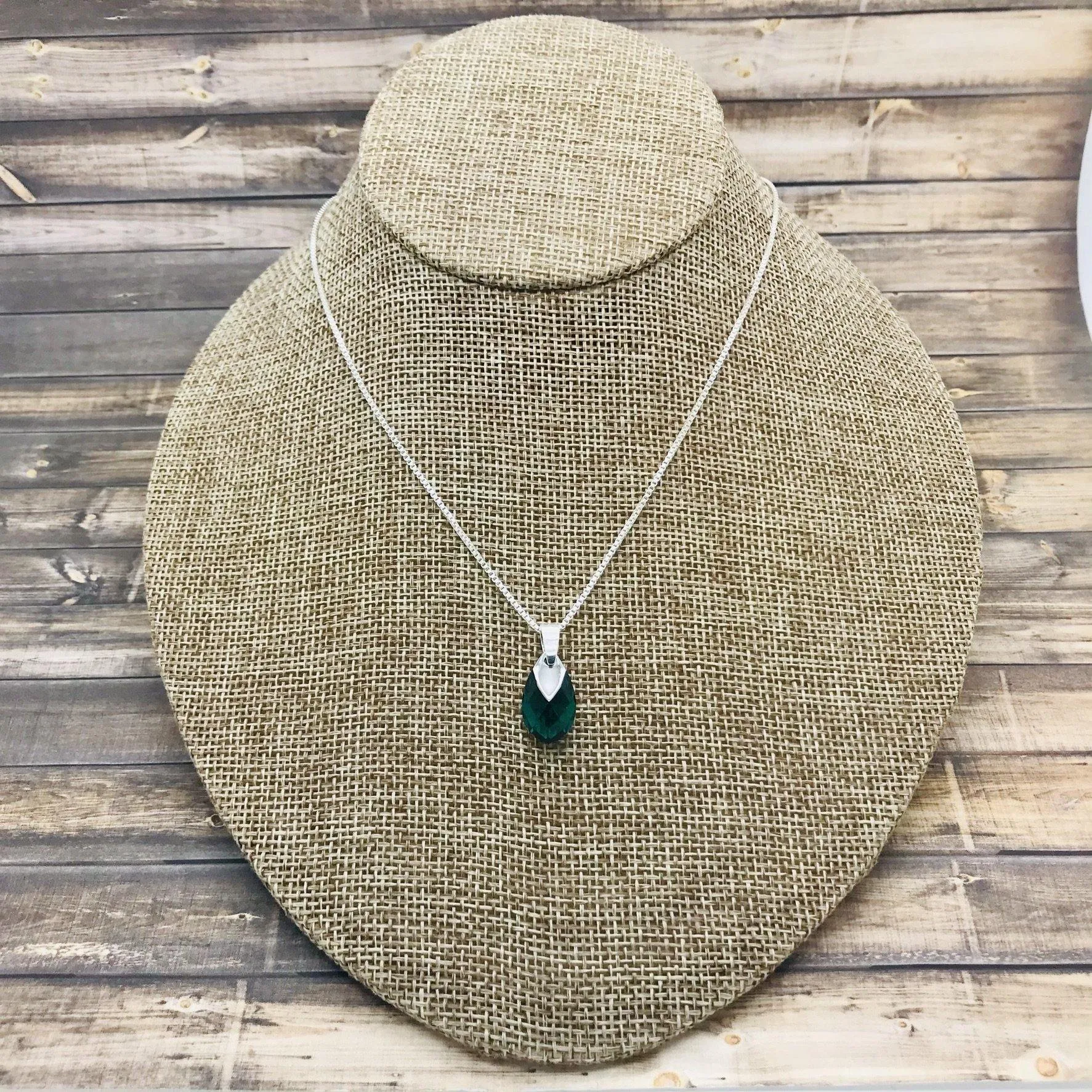 Emerald Crystal Pendant Necklace
