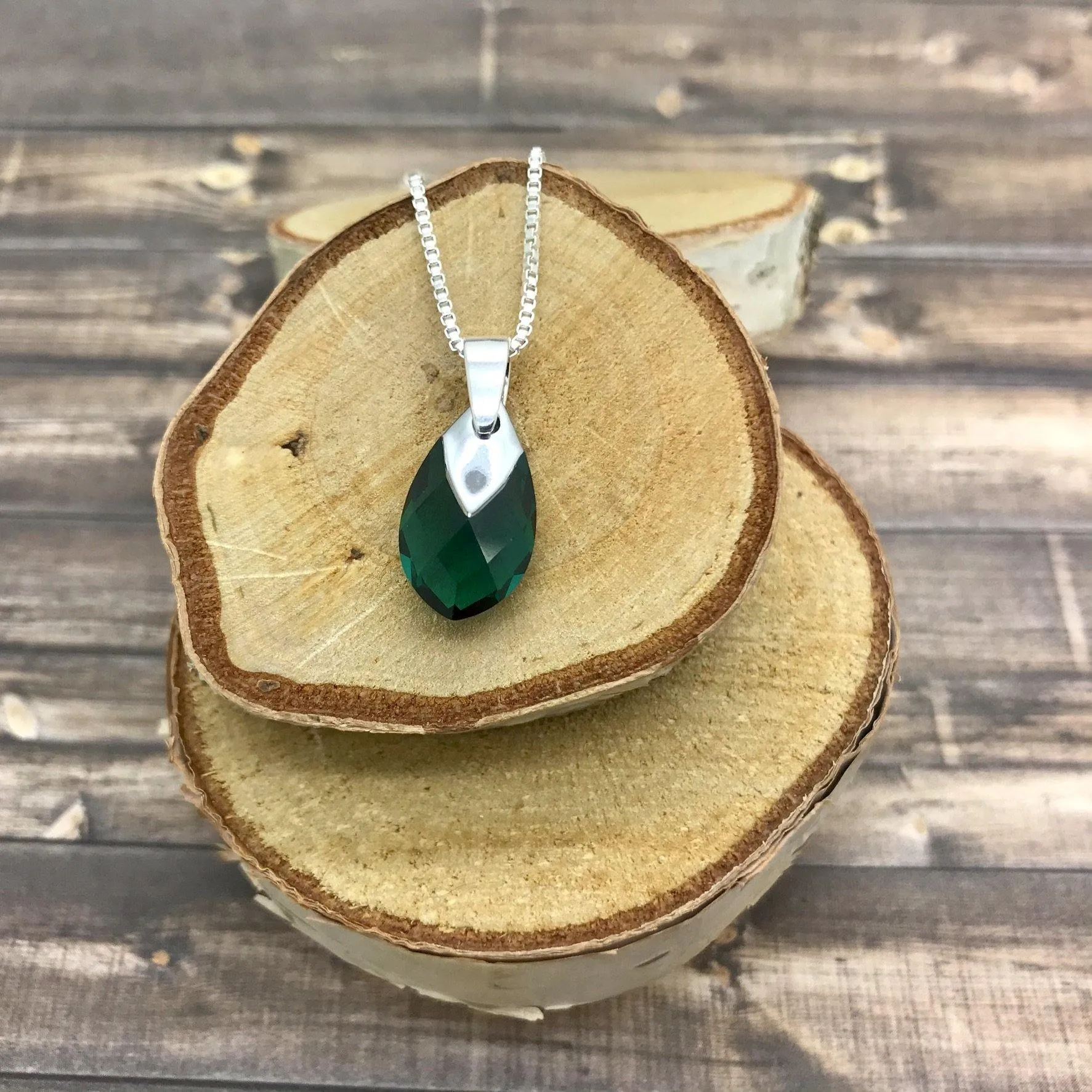 Emerald Crystal Pendant Necklace