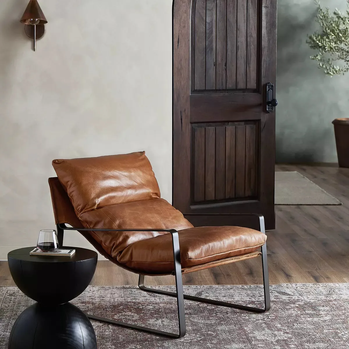 Emmett Leather Sling Chair - Dakota Tobacco