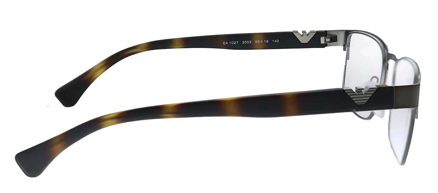 Emporio Armani EA 1027 3003 Square Metal Gunmetal Eyeglasses with Demo Lens