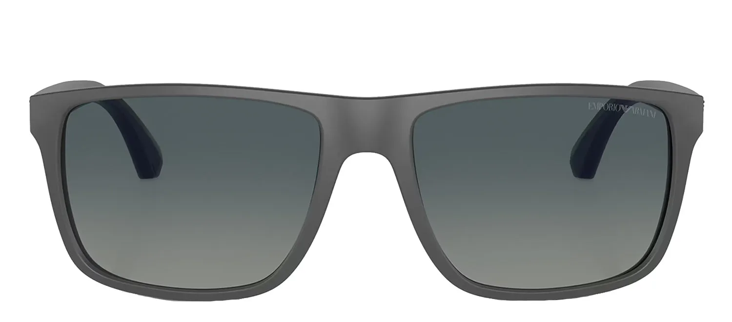 Emporio Armani EA 4033 50604U Square Plastic Grey Sunglasses with Blue Polarized Lens