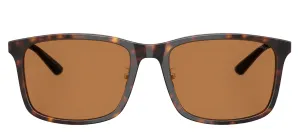 Emporio Armani EA 4241D 502673 Square Metal Havana Sunglasses with Brown Lens