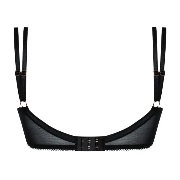 Fallen Angel Balcony Bra - Black -