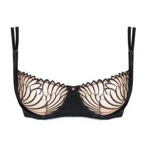 Fallen Angel Balcony Bra - Black -