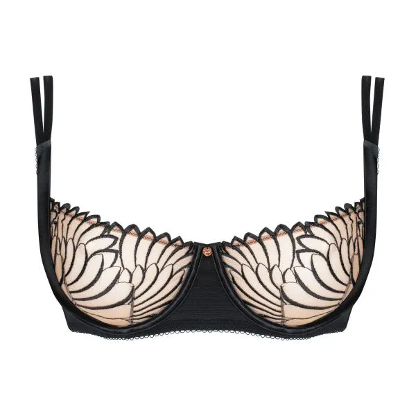 Fallen Angel Balcony Bra - Black -