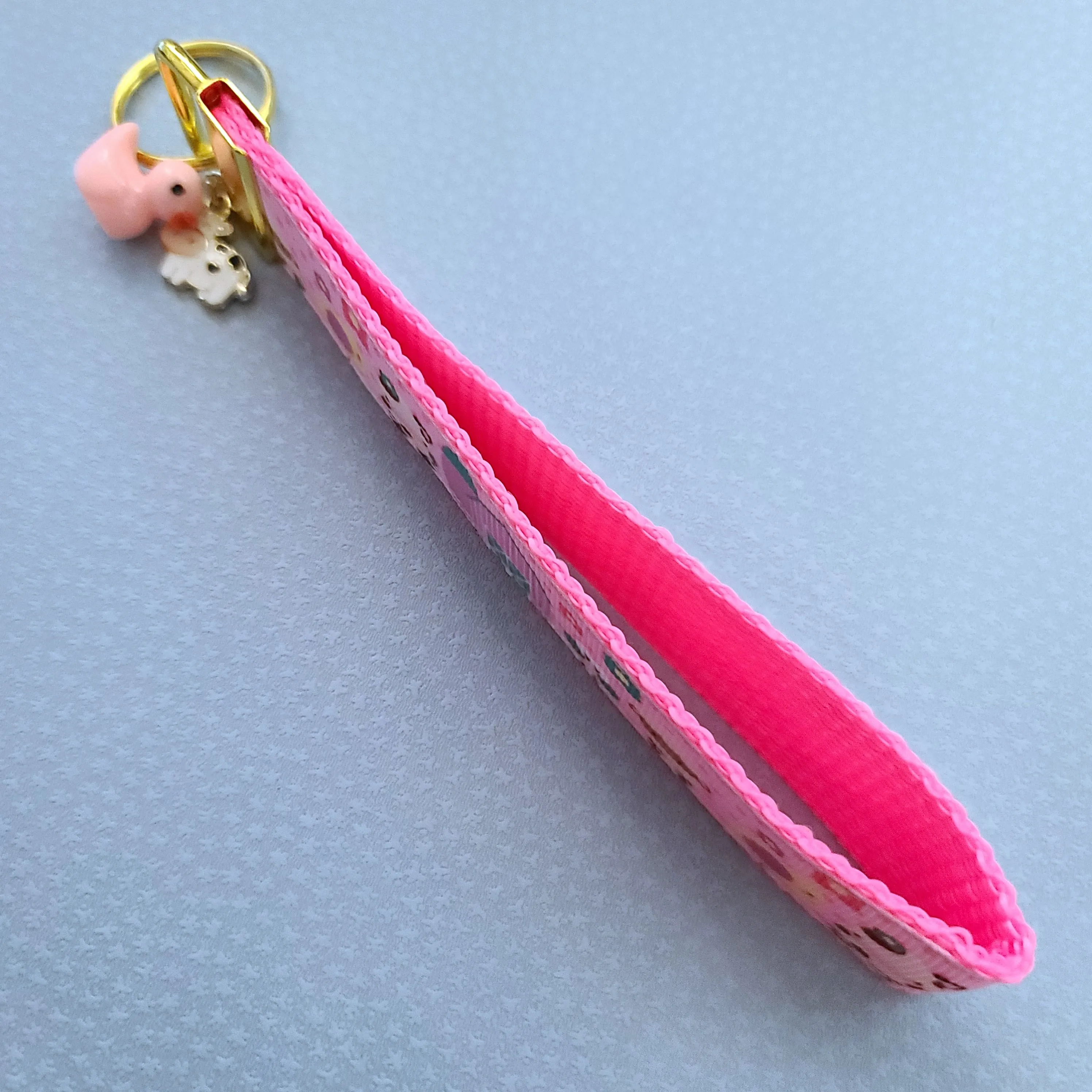 Farm Animals Cuteness Overload on Rose or Yellow Gold Key Chain Fob includes Duck and Cow Charm