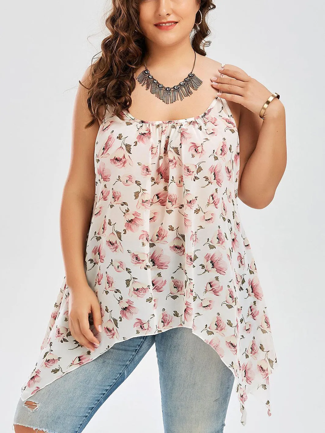 Fashion Sling Print Large Size Vest