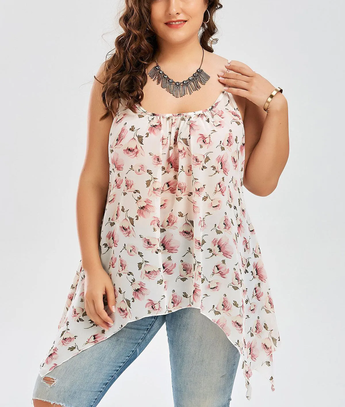 Fashion Sling Print Large Size Vest