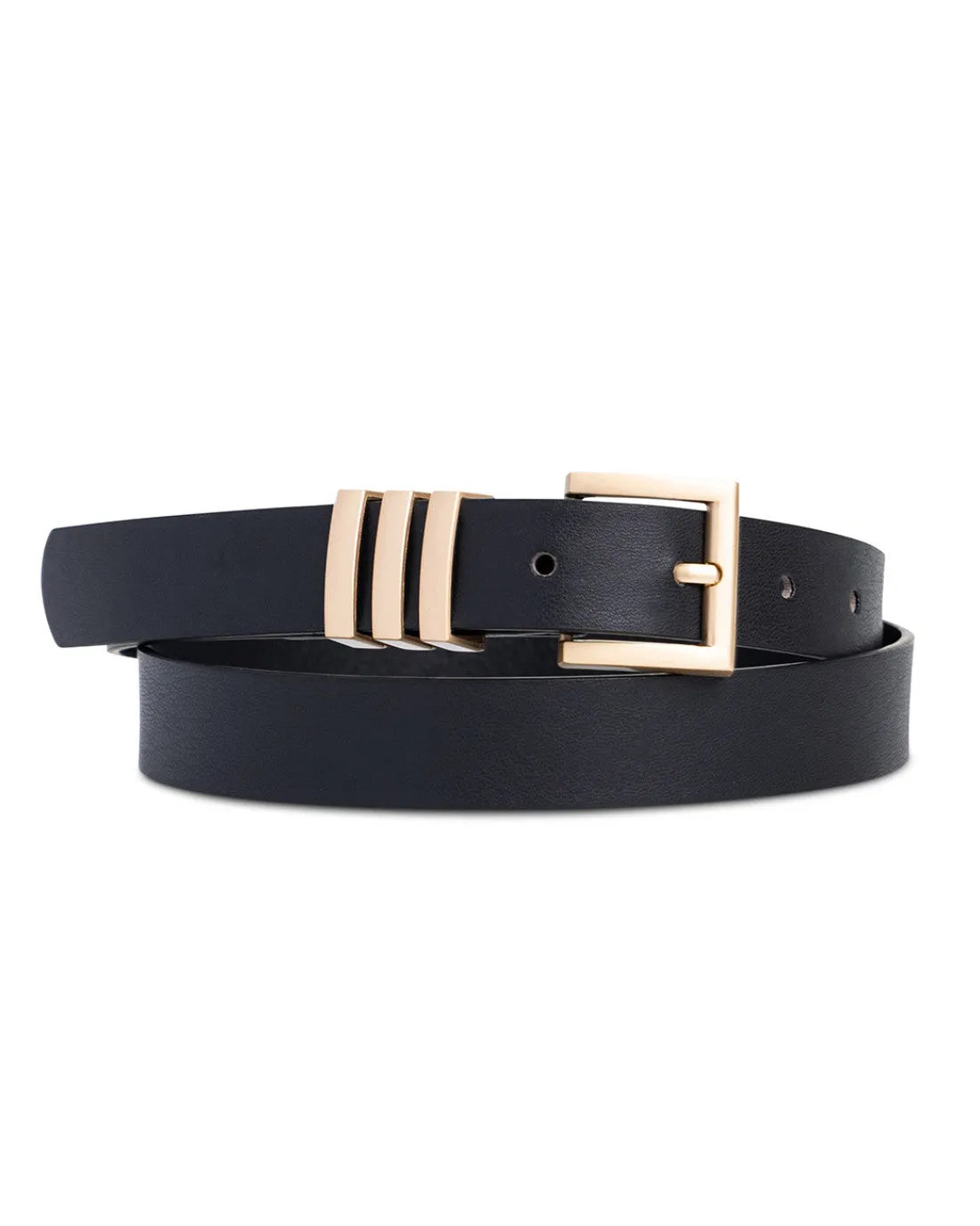 Faux Leather Effect Belt with Metallic Loops