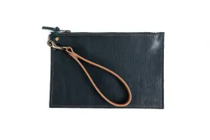FELICITY ZIPPERED CLUTCH WITH WRISTLET - SMALL - INDIGO BISON