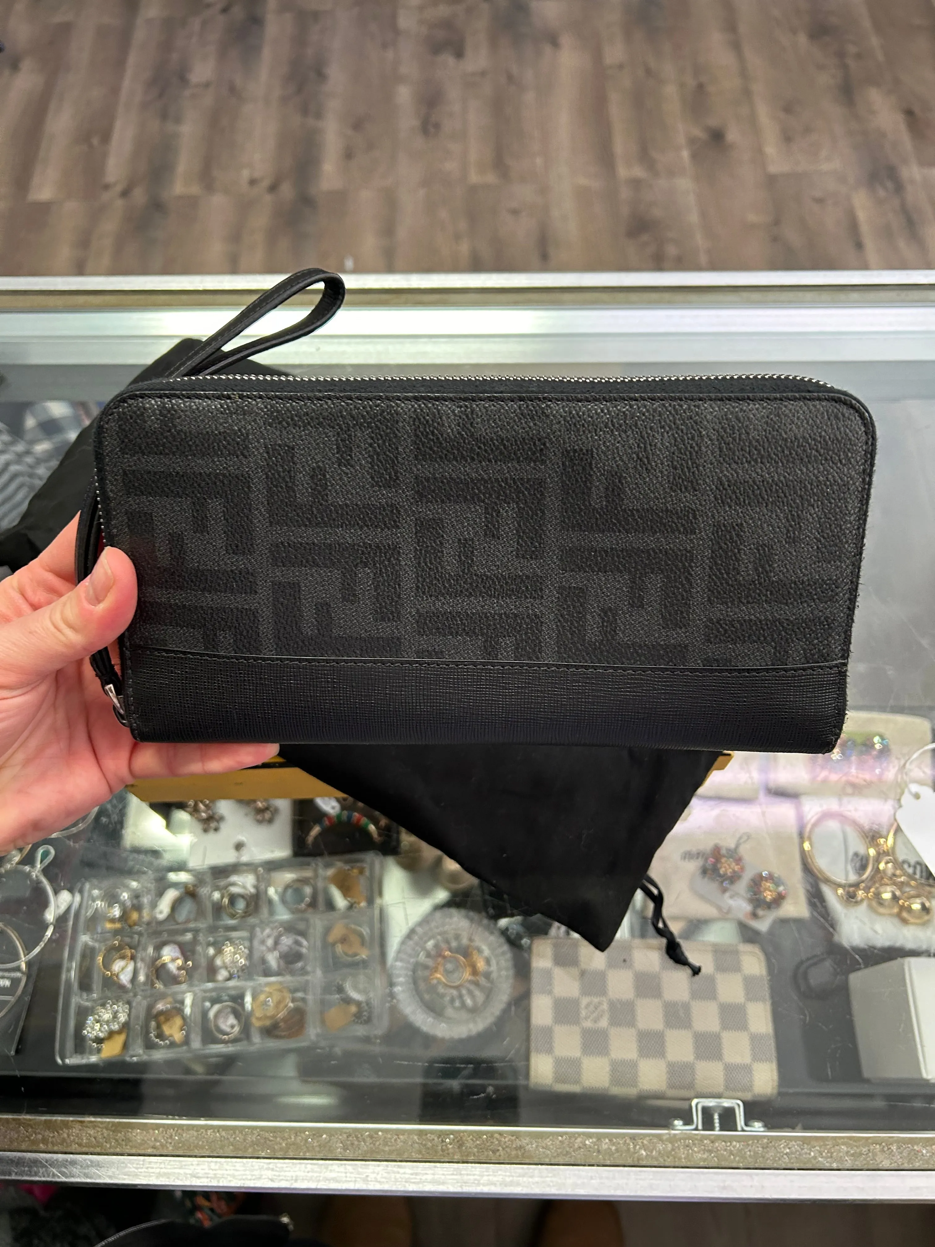 Fendi Zip Around Zucca Black