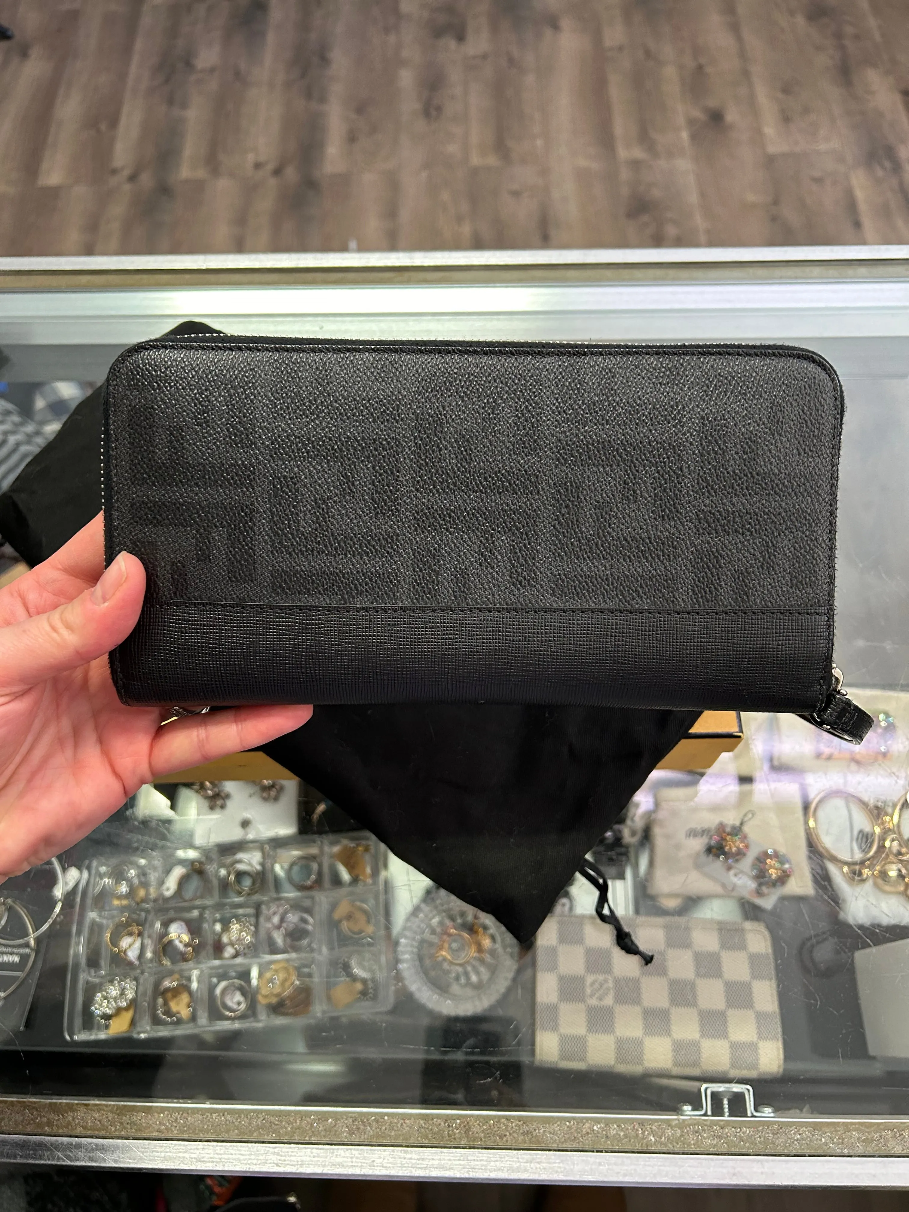 Fendi Zip Around Zucca Black
