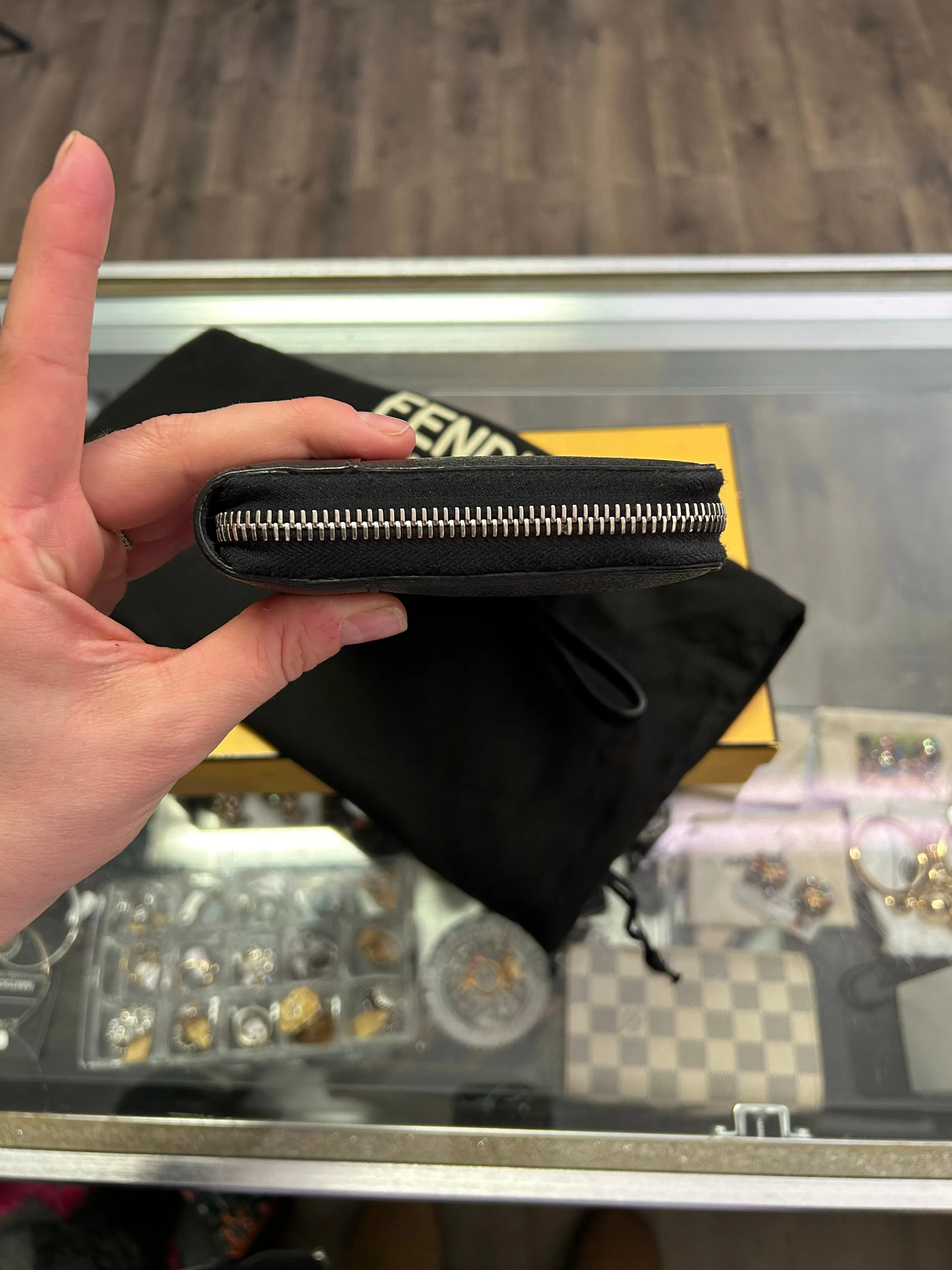 Fendi Zip Around Zucca Black