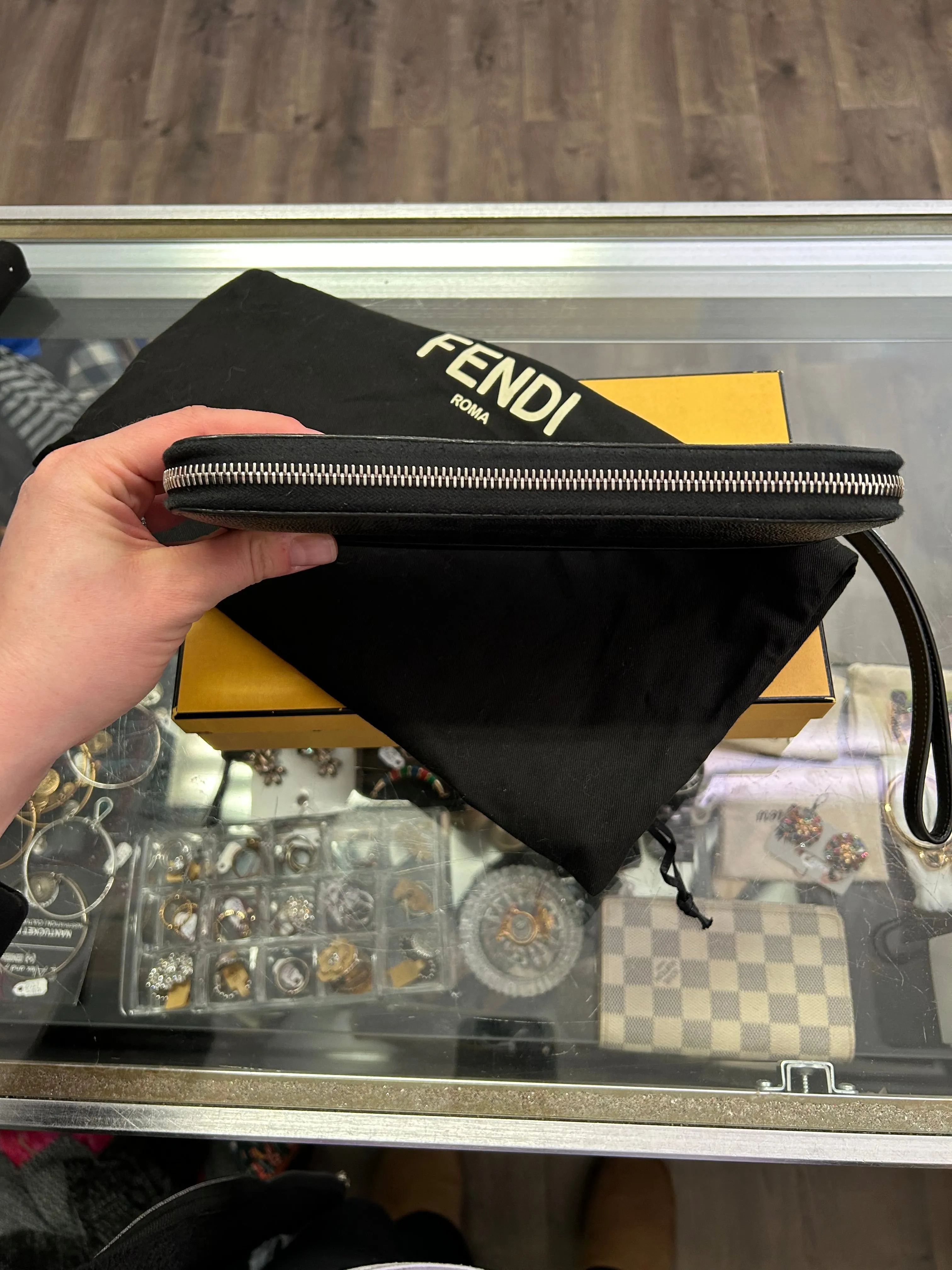 Fendi Zip Around Zucca Black