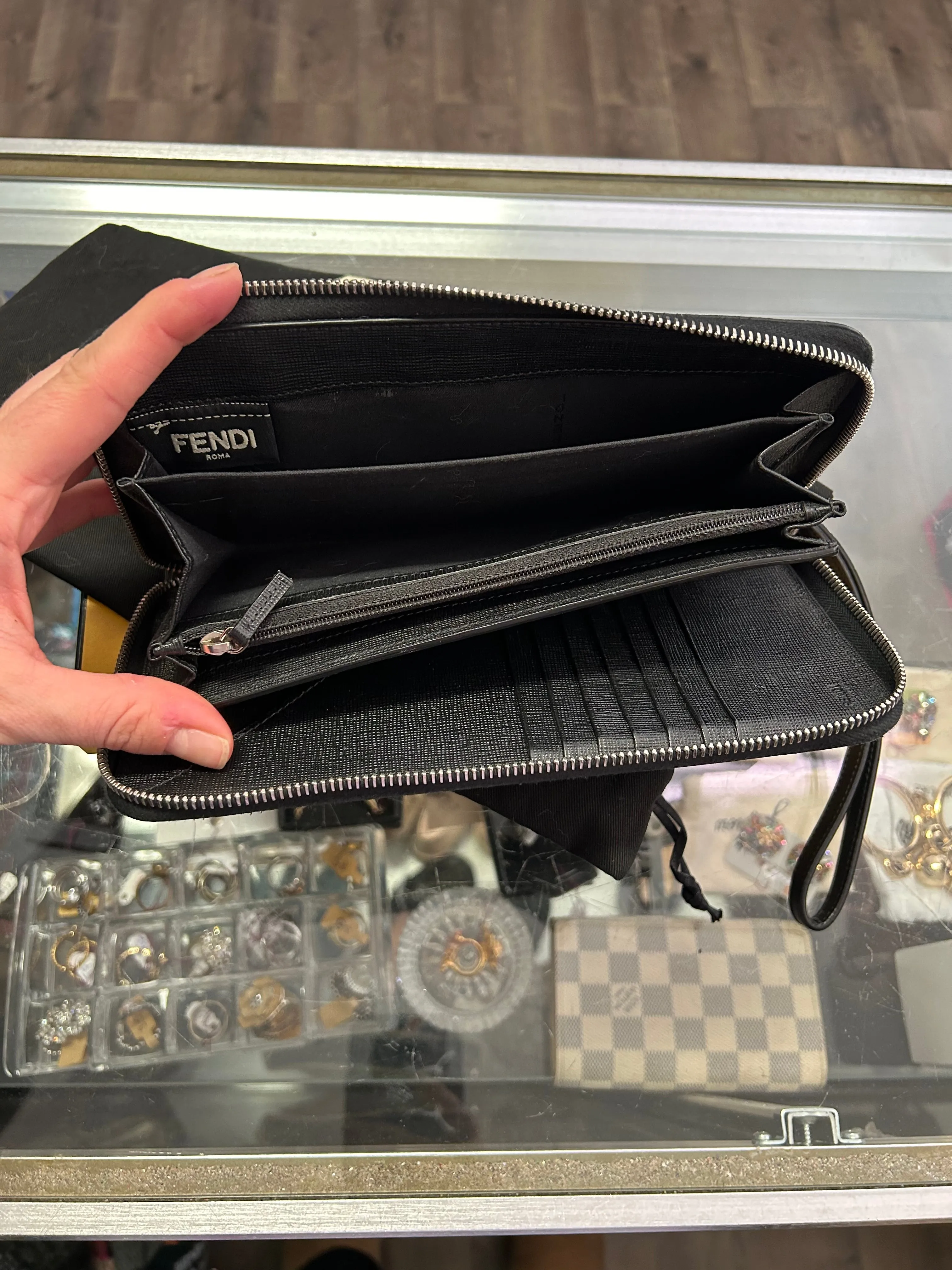Fendi Zip Around Zucca Black
