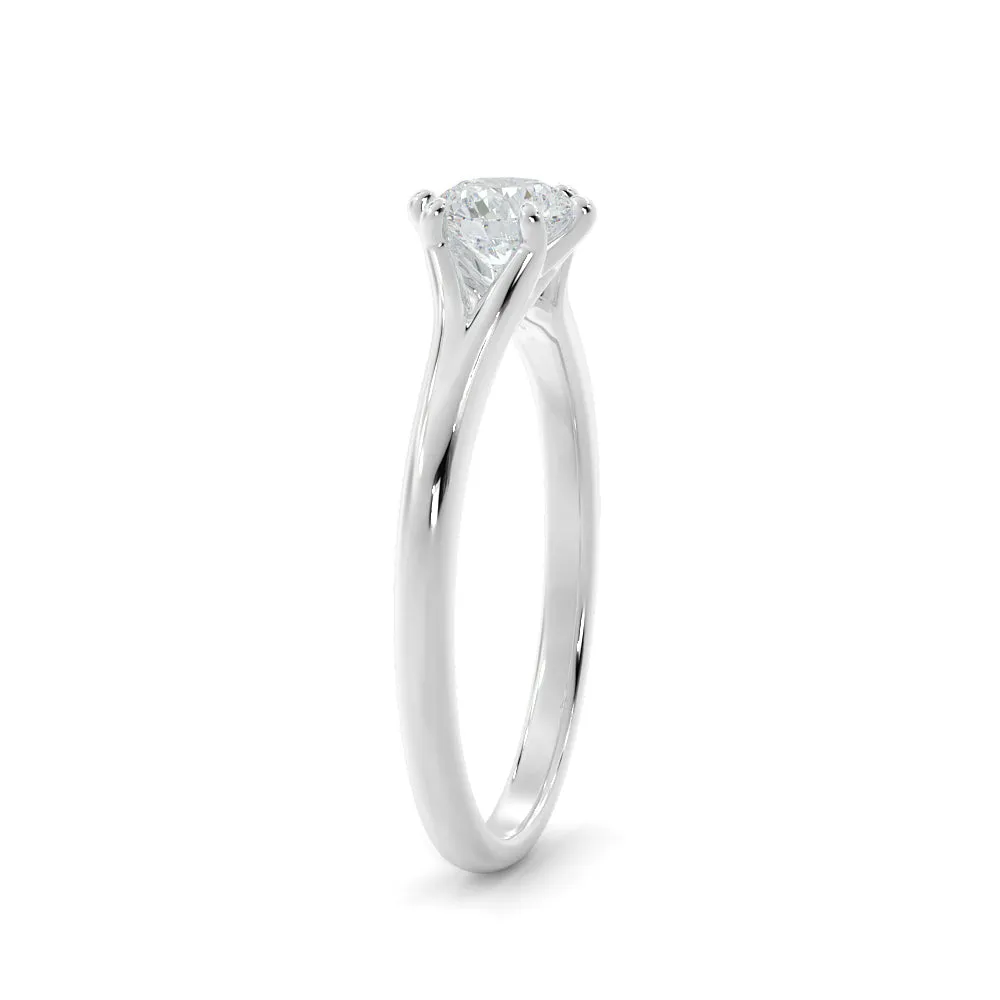 Fiery Light Split shank Natural Round Cut Diamond Engagement Ring