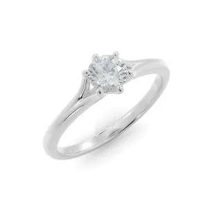 Fiery Light Split shank Natural Round Cut Diamond Engagement Ring