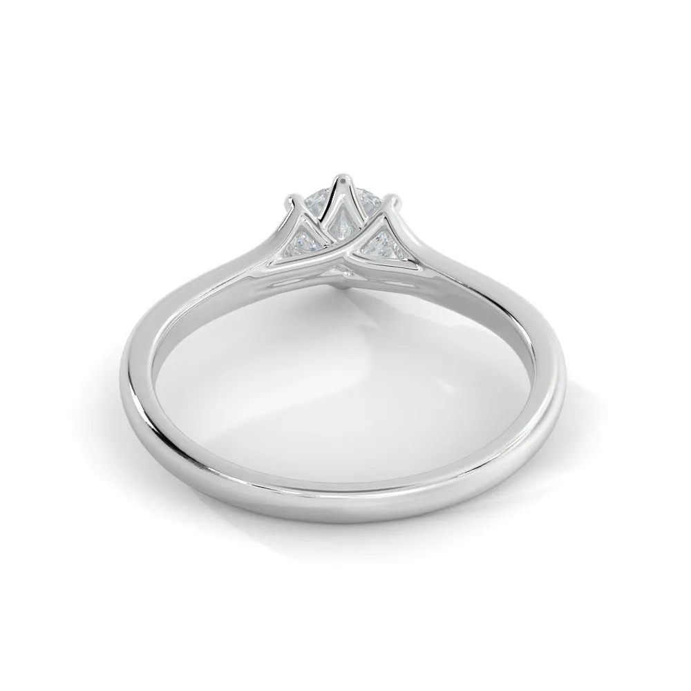 Fiery Light Split shank Natural Round Cut Diamond Engagement Ring