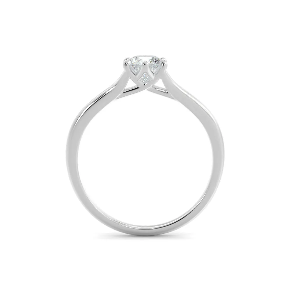 Fiery Light Split shank Natural Round Cut Diamond Engagement Ring