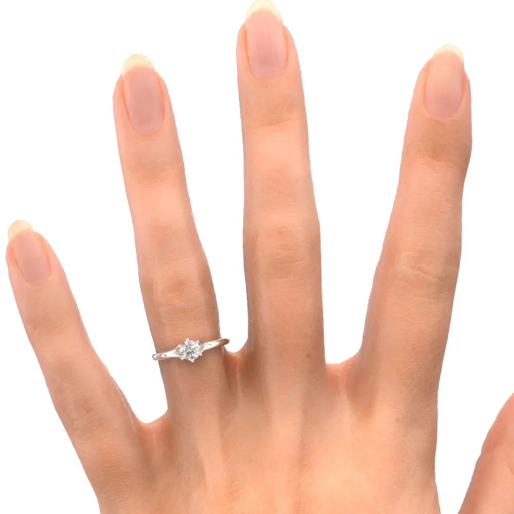 Fiery Light Split shank Natural Round Cut Diamond Engagement Ring