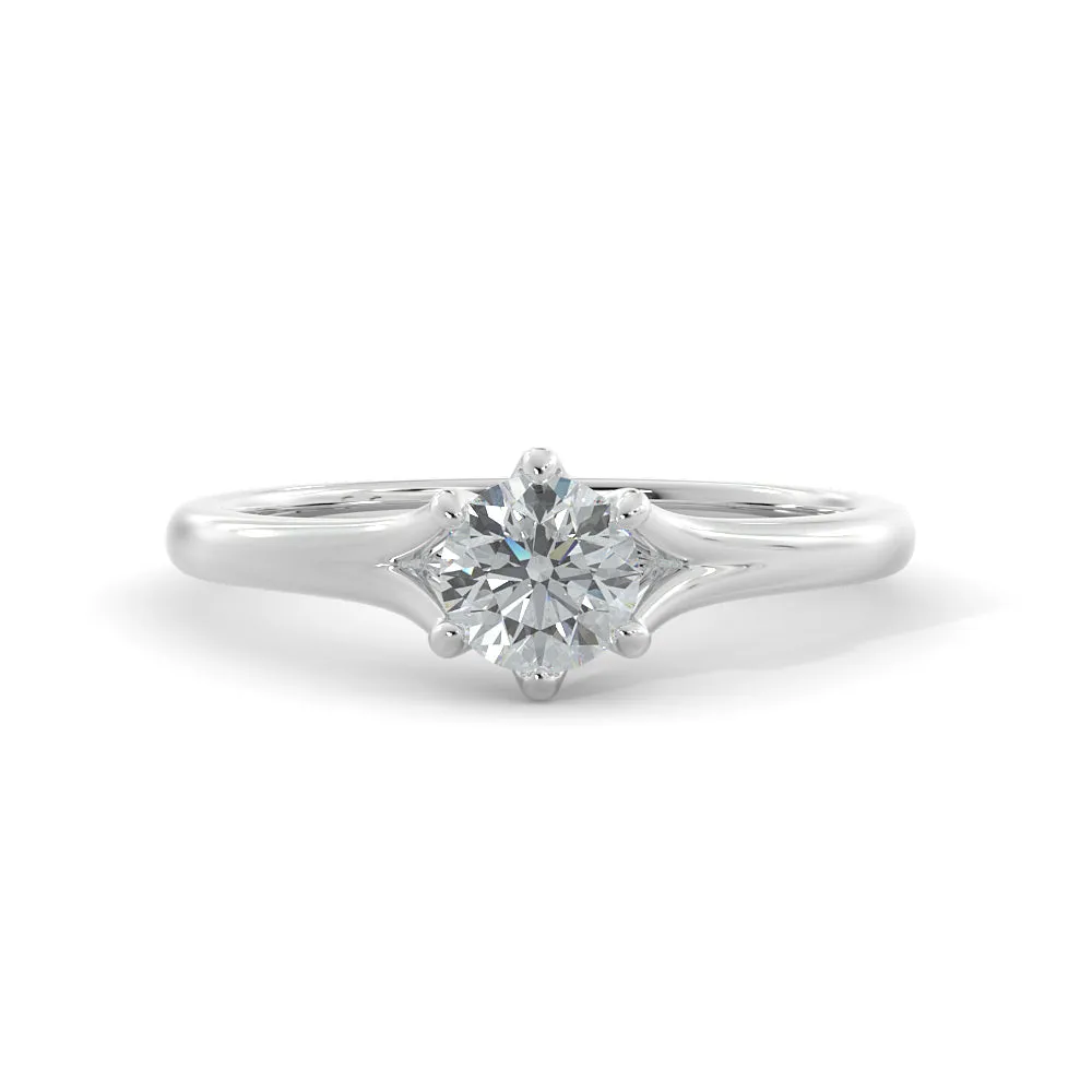 Fiery Light Split shank Natural Round Cut Diamond Engagement Ring